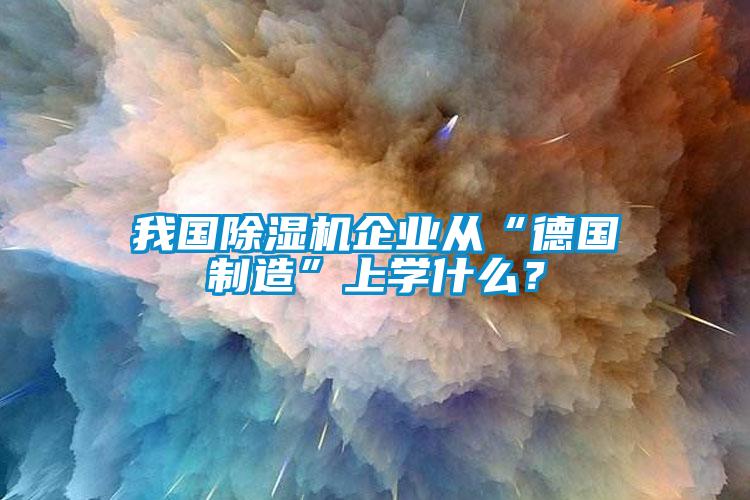 我國除濕機企業(yè)從“德國制造”上學什么？
