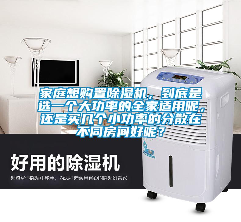 家庭想購置除濕機，到底是選一個大功率的全家適用呢，還是買幾個小功率的分散在不同房間好呢？