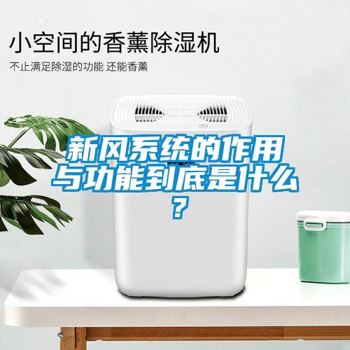 新風系統的作用與功能到底是什么？