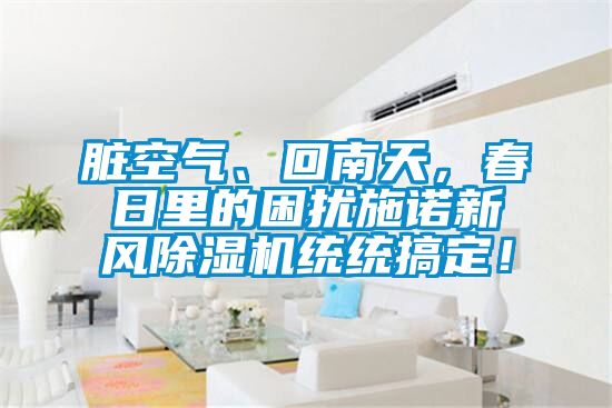 臟空氣、回南天，春日里的困擾施諾新風除濕機統統搞定！